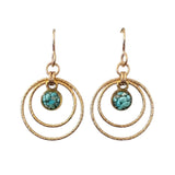 Double Hoops Earrings - Turquoise