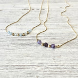 Gems and gold delicate necklace