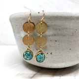 Long circles + Turquoise Earrings