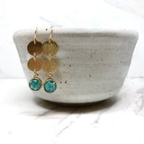 Long circles + Turquoise Earrings