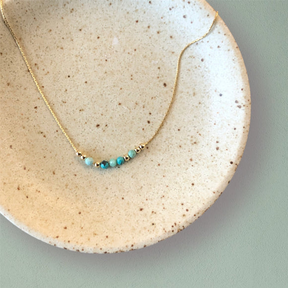 Turquoise Gemstone Beads Necklace.