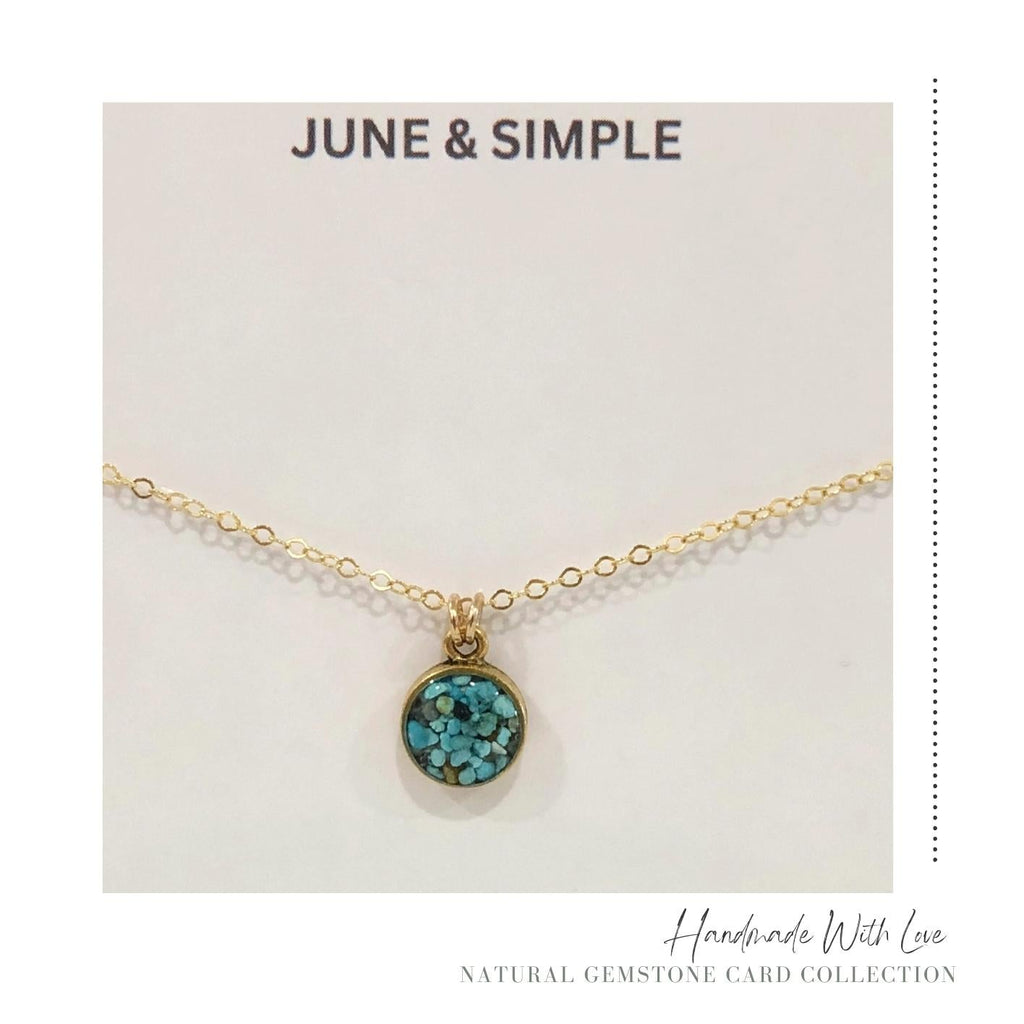 June & Simple Simple Gemstone Cards Collection — lapis lazuli jewelry on display card