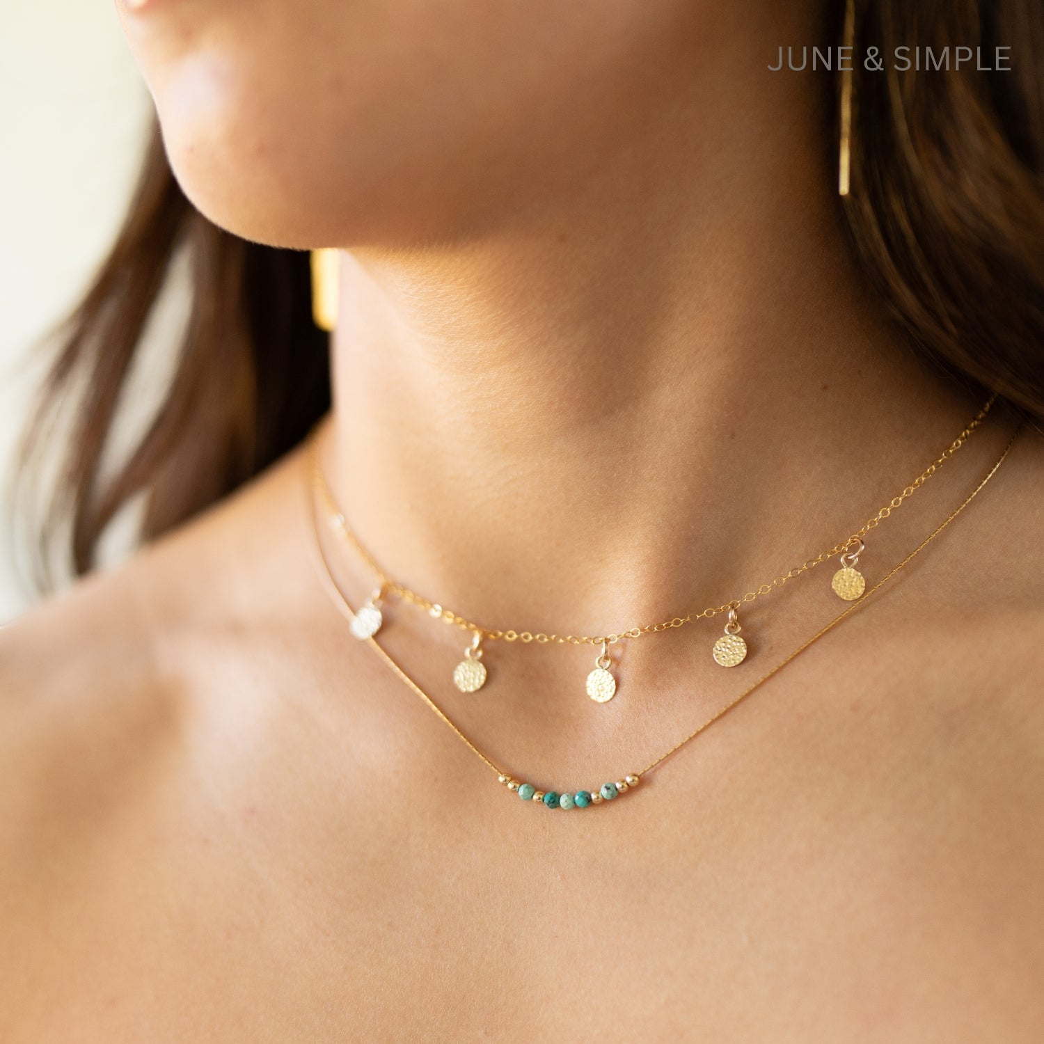 Turquoise Gemstone Beads Necklace.