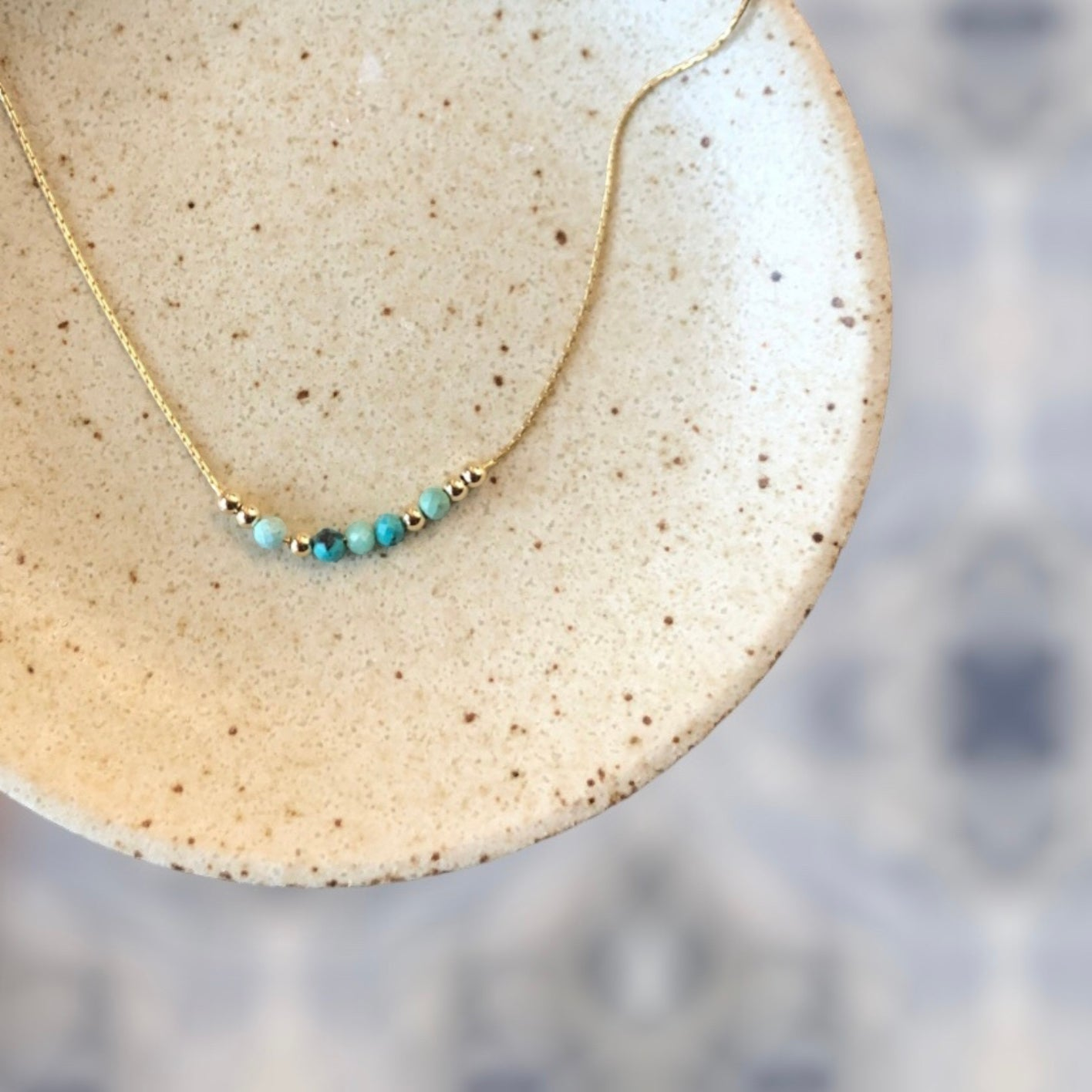 Turquoise Gemstone Beads Necklace.