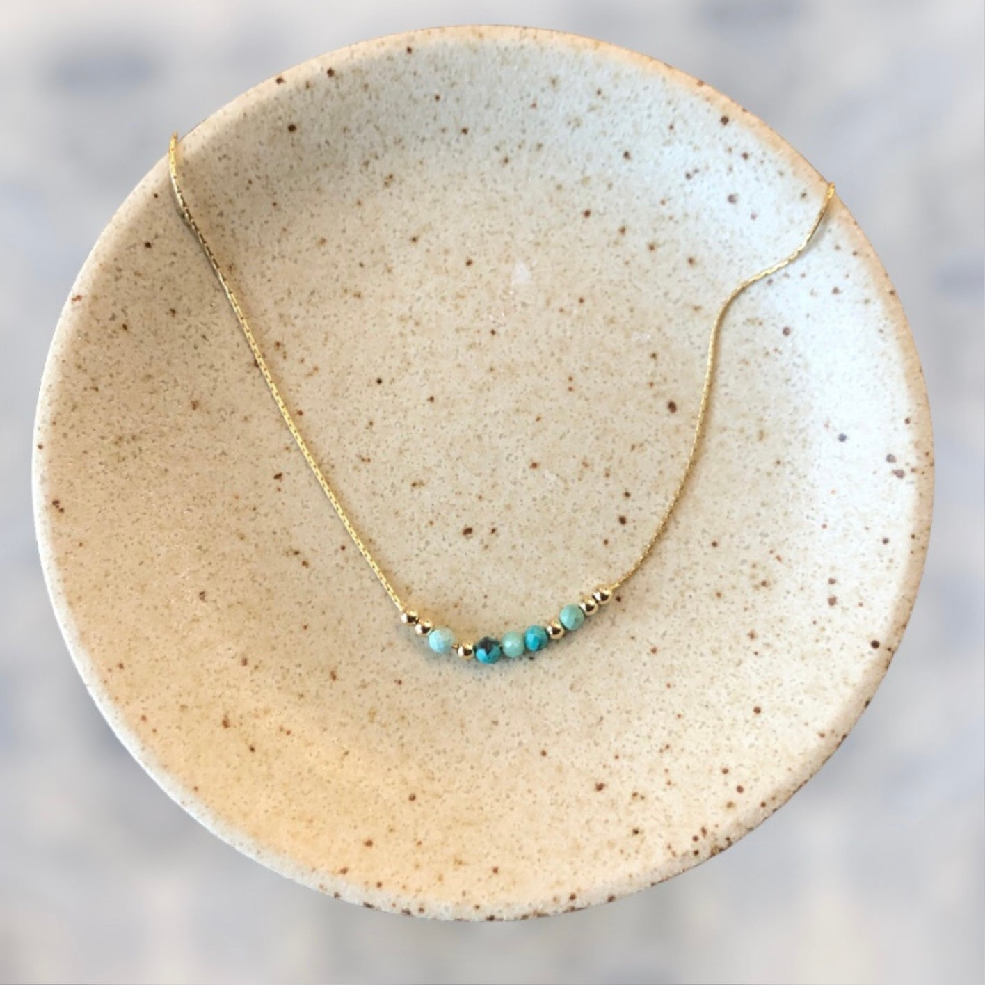 Turquoise Gemstone Beads Necklace.