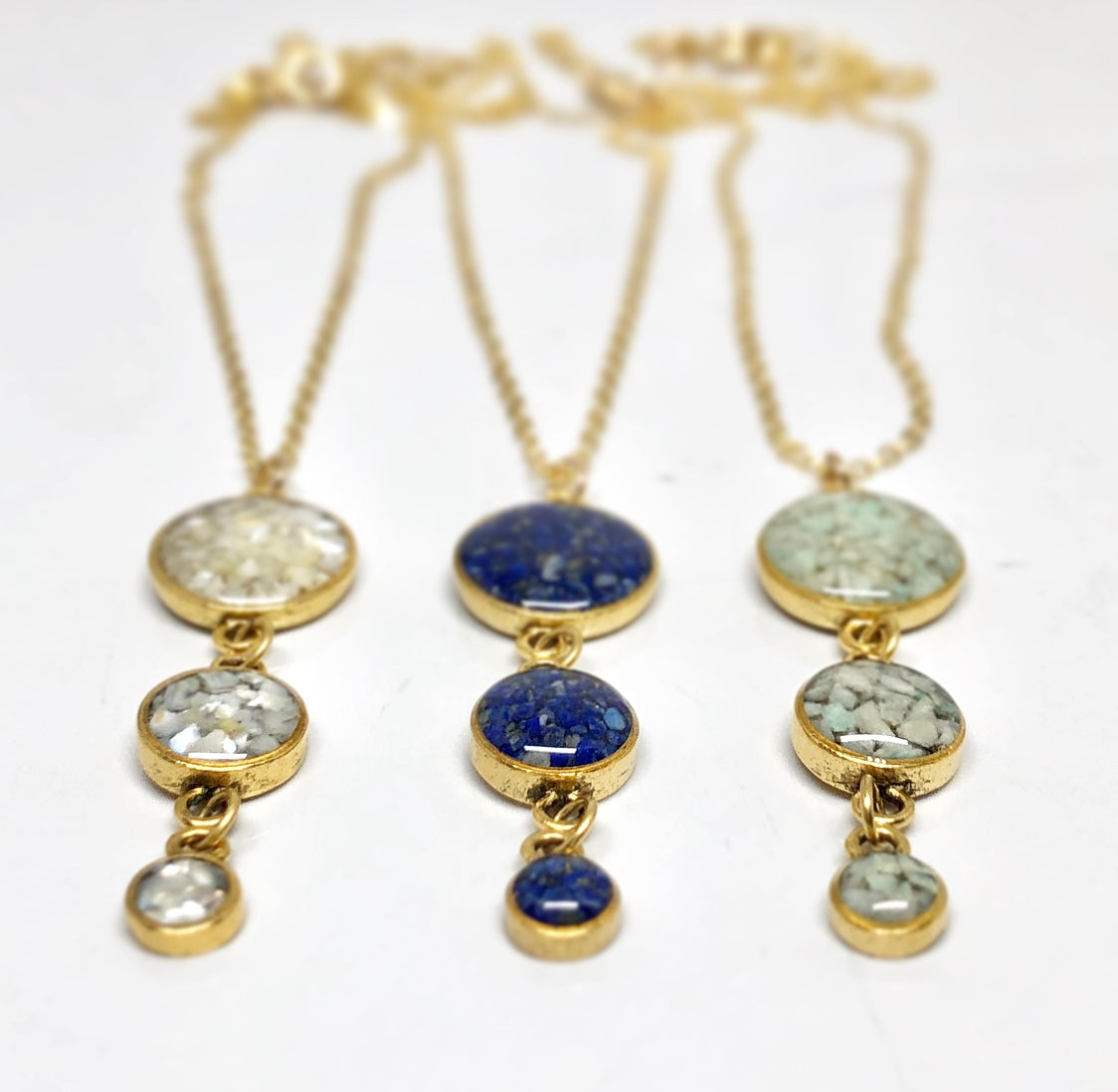 Abalone Shell Drop Necklace – Iridescent Abalone Pendant - Modern Handmade Jewelry