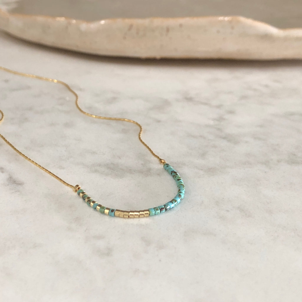 June & Simple Angie Necklace — collection overview showing multiple stone options