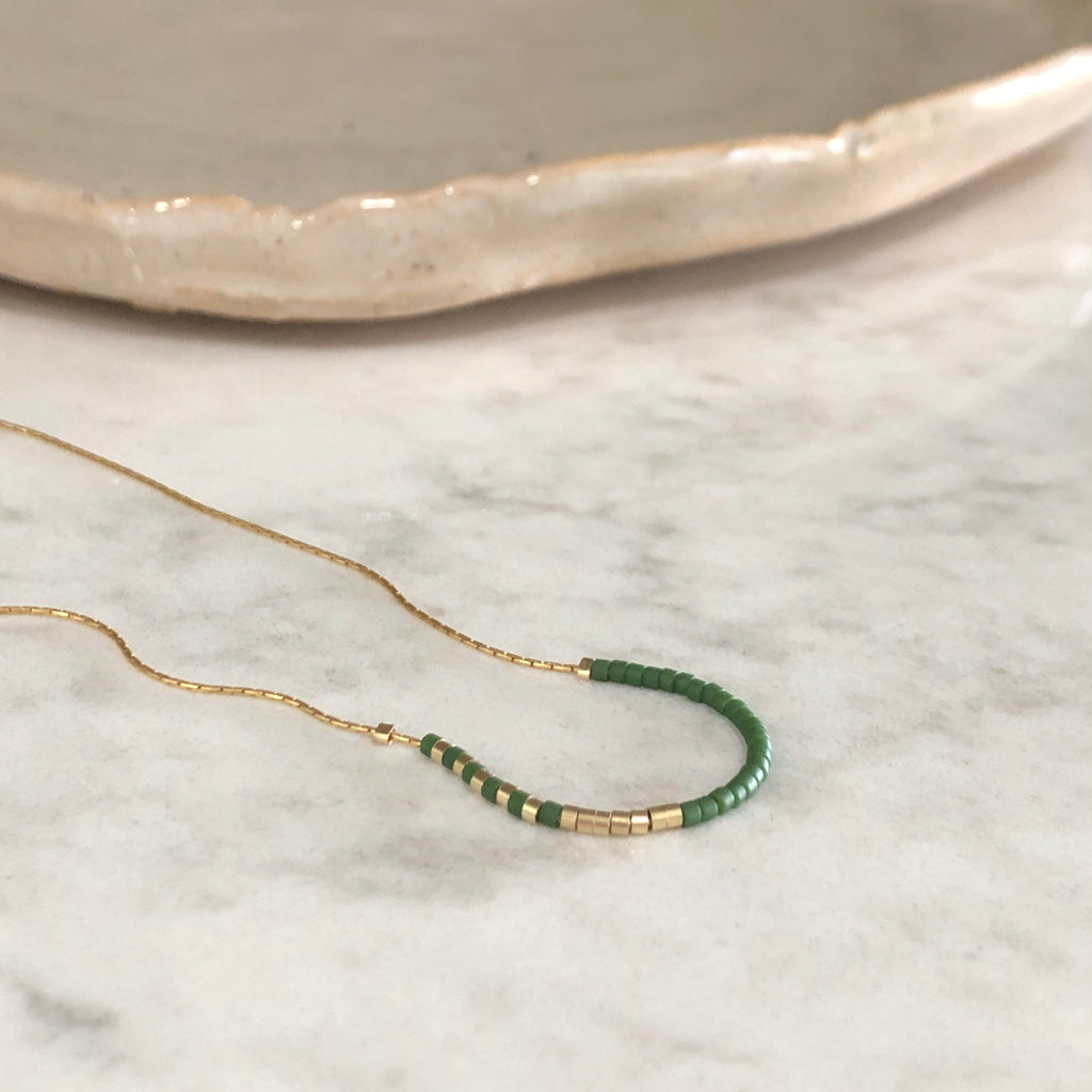 June & Simple Angie Necklace on branded display card