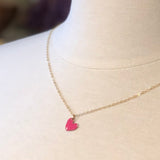 Tiny Enamel Heart necklace