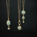 Amazonite Pendant Necklace — crushed natural amazonite in oval drop, circle drop, and triple circle drop by June & Simple