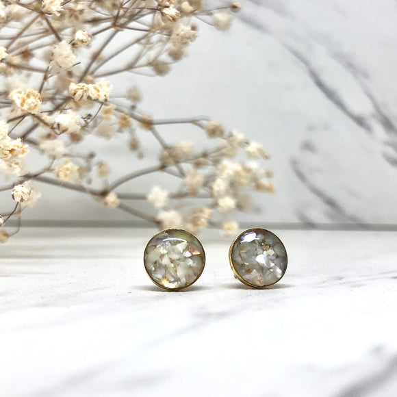 mother of pearl studs - June & Simple