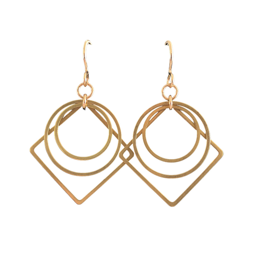 June & Simple Jane Earrings — handmade modern gold dangle earrings