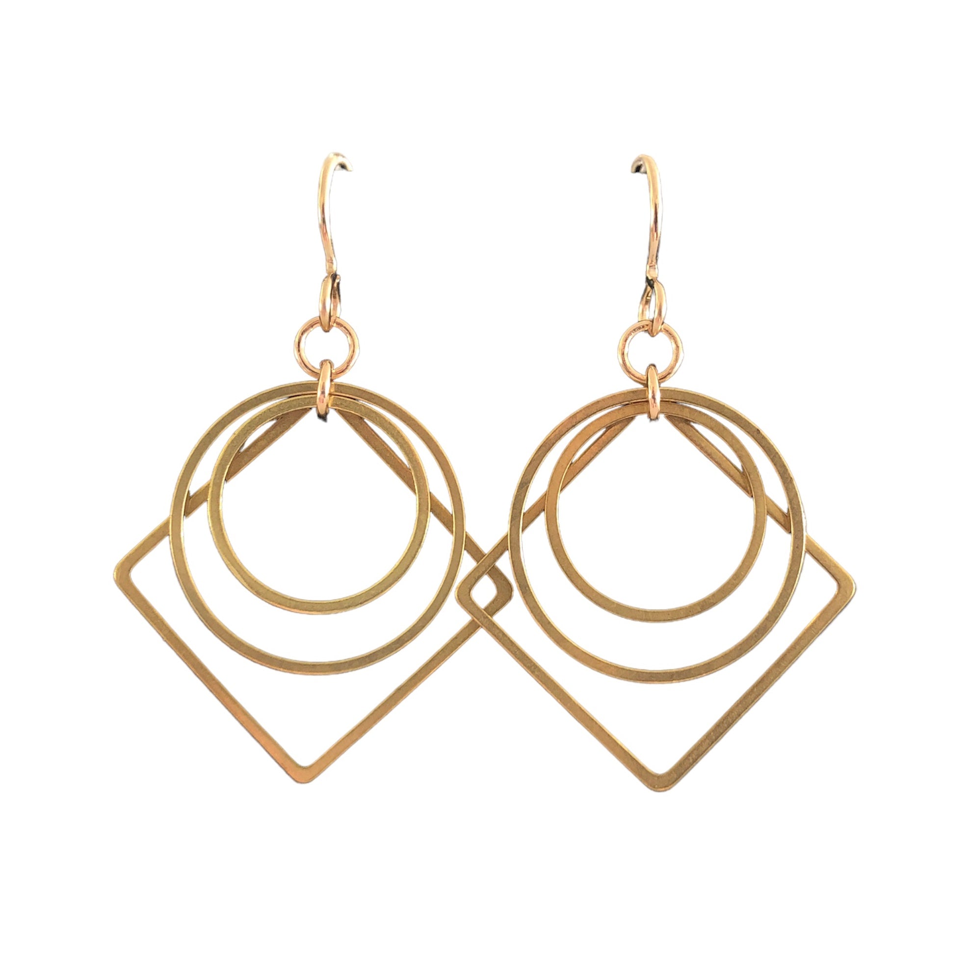 June & Simple Jane Earrings — handmade modern gold dangle earrings