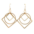 June & Simple Anna Earrings — handmade modern gold dangle earrings, featured view