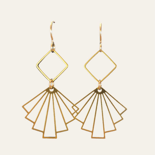 June & Simple Brooklyn Earrings — handmade modern gold dangle earrings