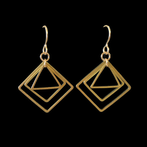 June & Simple Avery Earrings — handmade modern gold dangle earrings