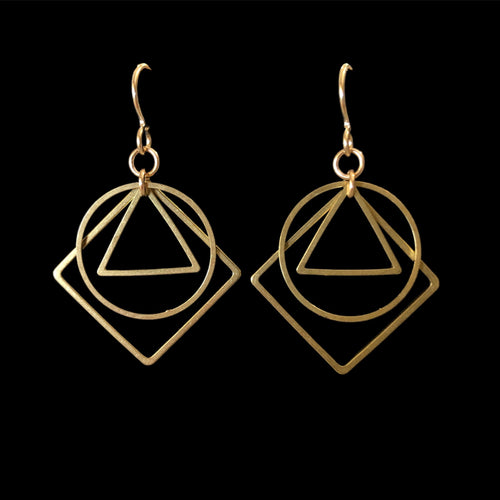 June & Simple Callie Earrings — handmade modern gold dangle earrings