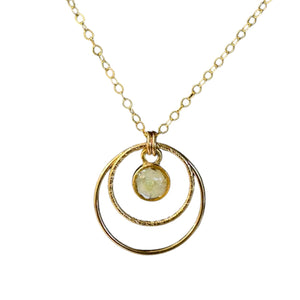 Double Hoops Necklace - Mother of Pearl