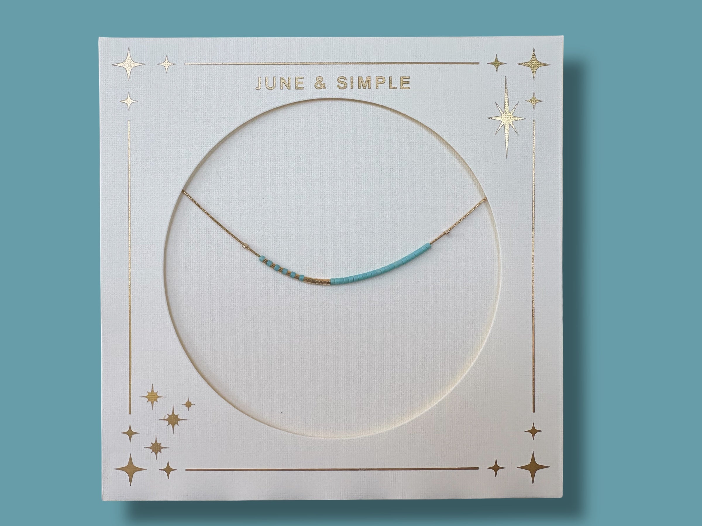 June & Simple Angie Necklace — colorful glass seed bead necklace, detail
