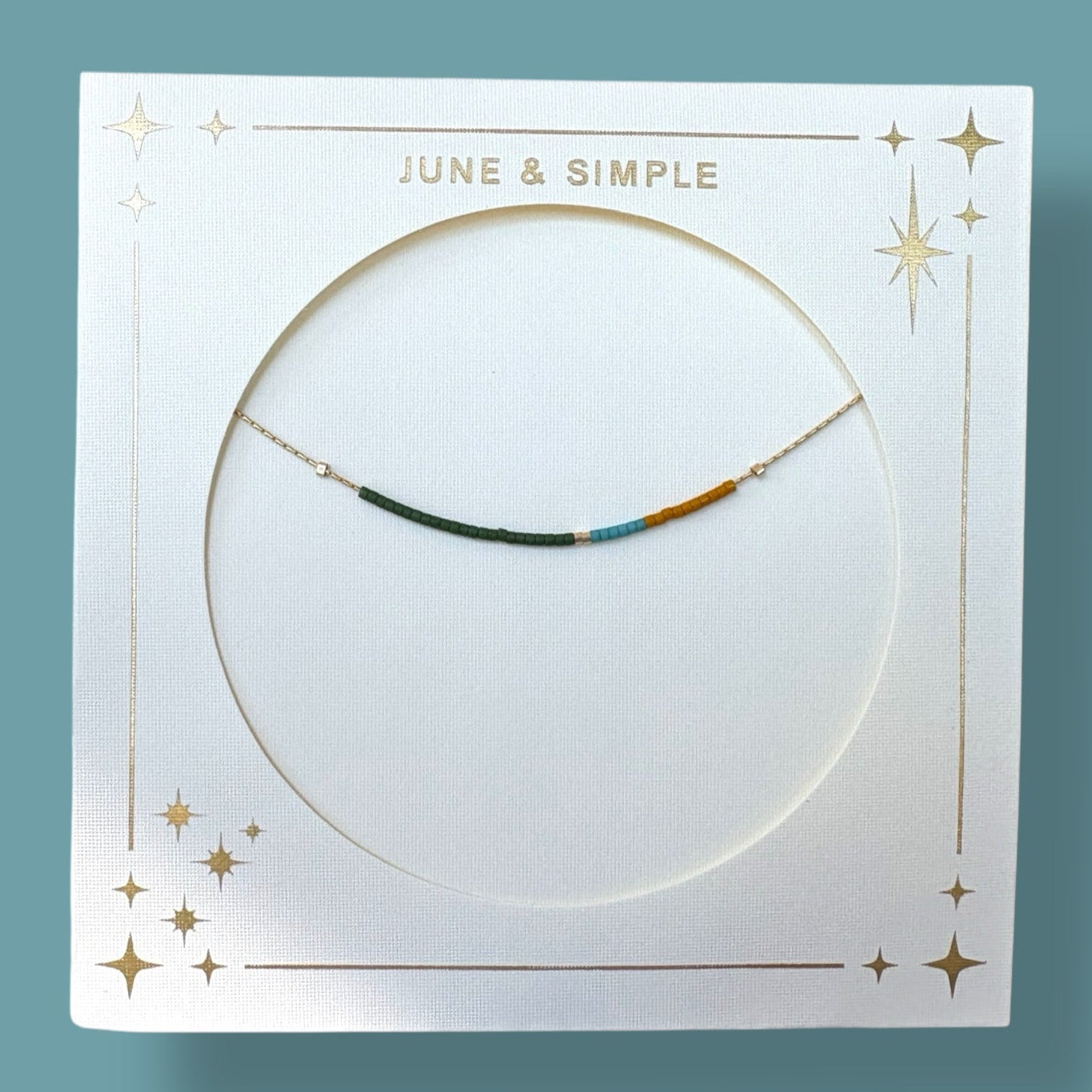 Angie Necklace – Colorful Minimalist Beaded Necklace on Gold Filled Chain