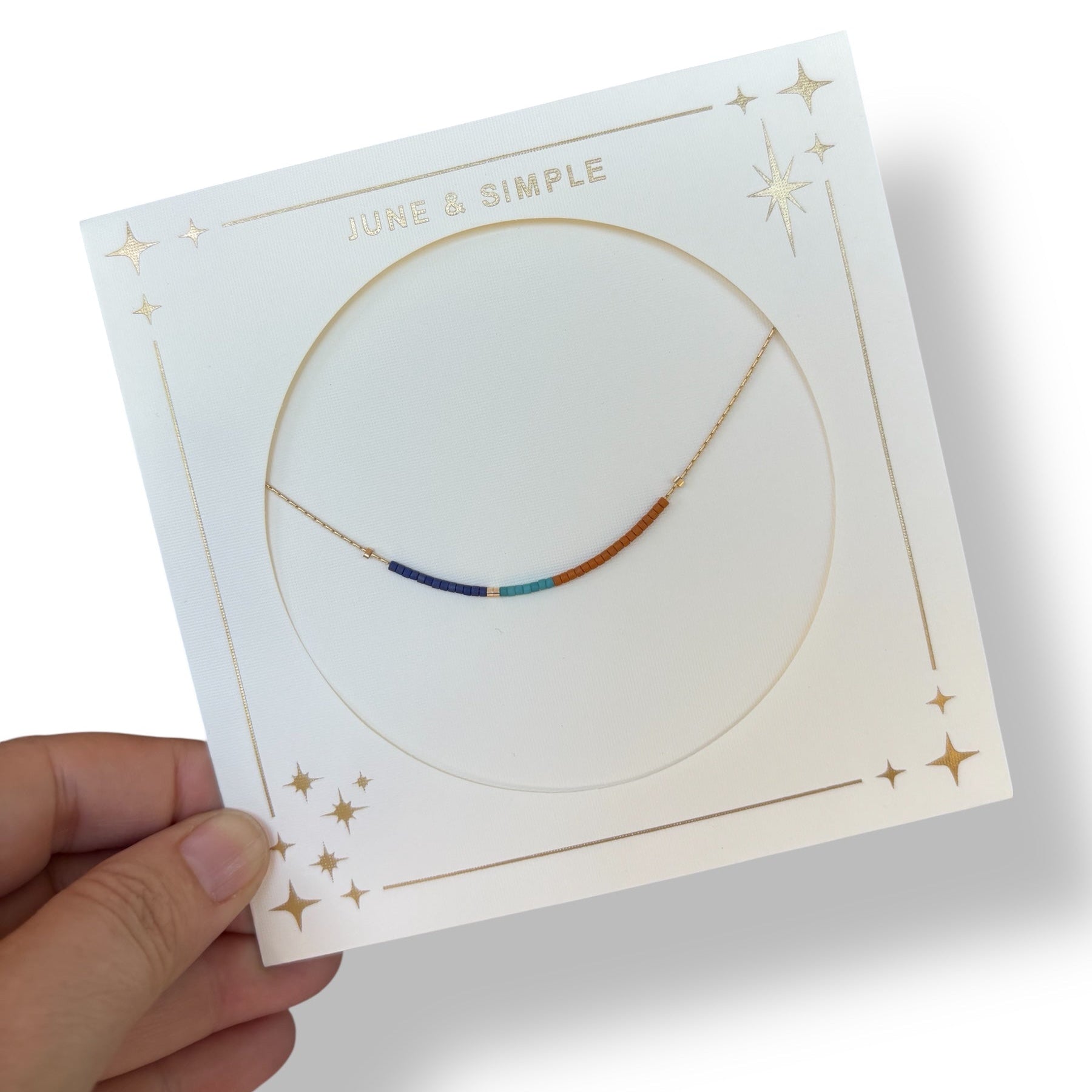 Angie Necklace – Colorful Minimalist Beaded Necklace on Gold Filled Chain