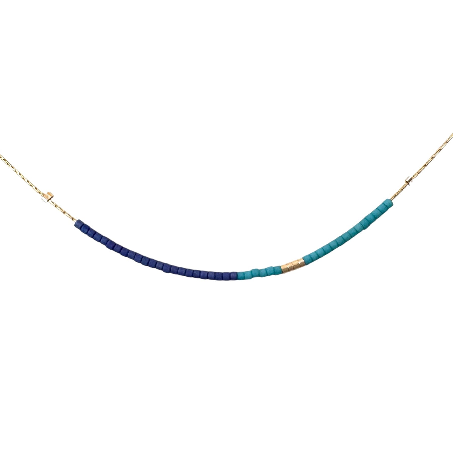 Angie Necklace – Colorful Minimalist Beaded Necklace on Gold Filled Chain