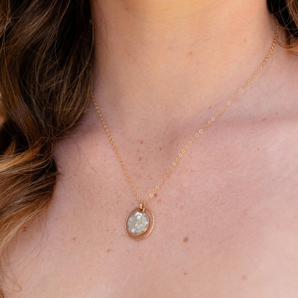 June & Simple Circle of Love Necklace — gold filled chain and clasp detail