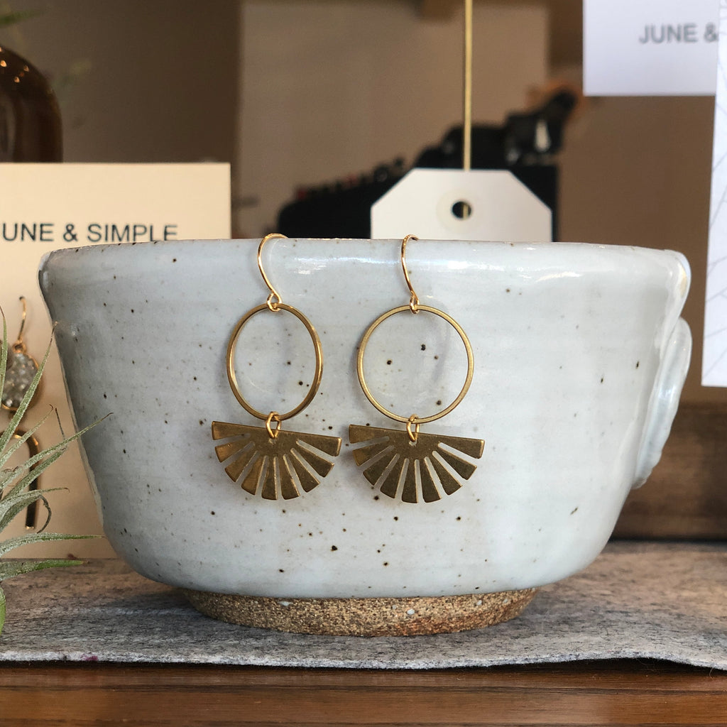 June & Simple Sun Kissed Earrings — close-up detail