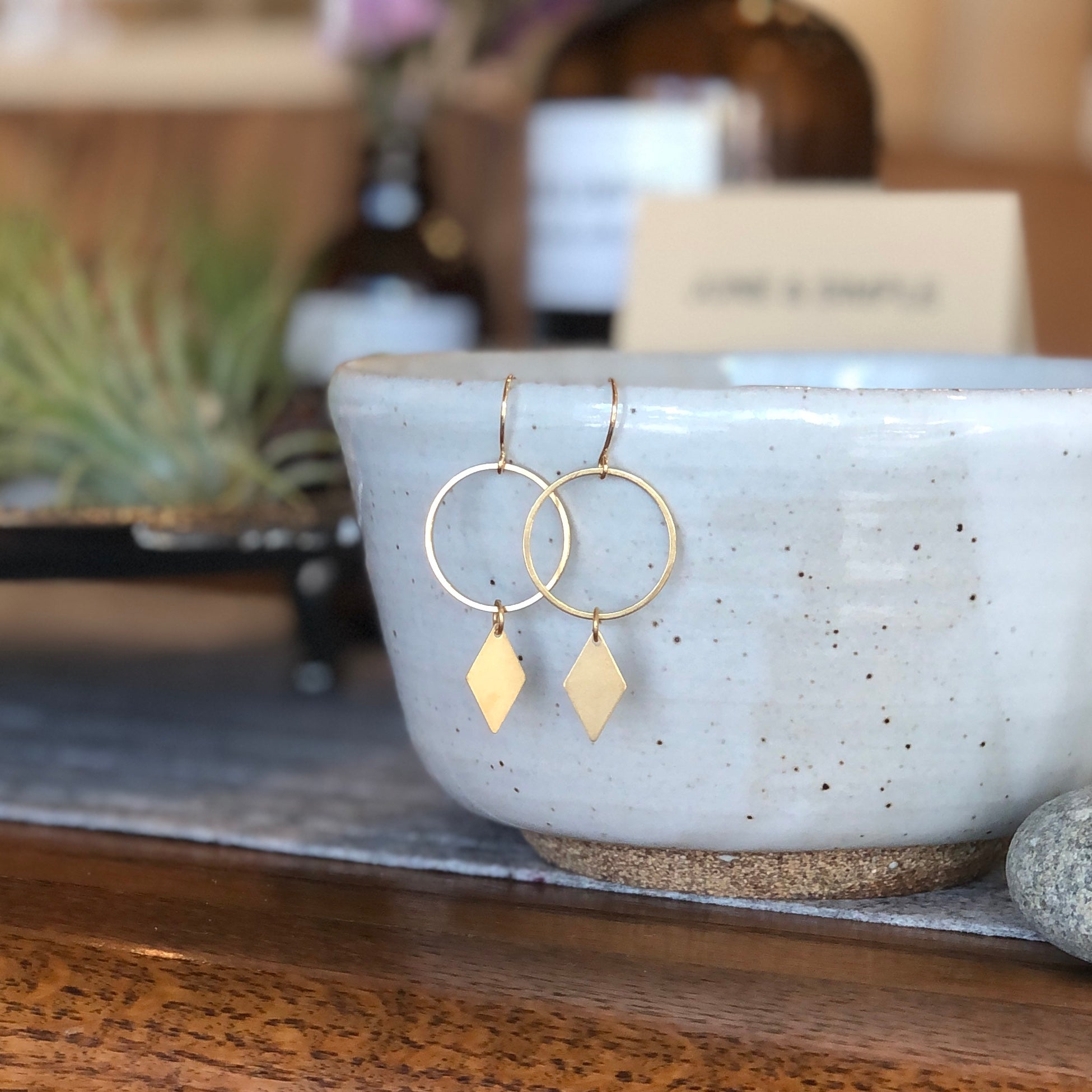 June & Simple Rain Drop Earrings — front view pair