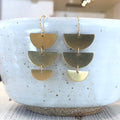 June & Simple Half Moon Earrings — handmade crescent-shaped gold dangle earrings