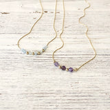 Gems and gold delicate necklace