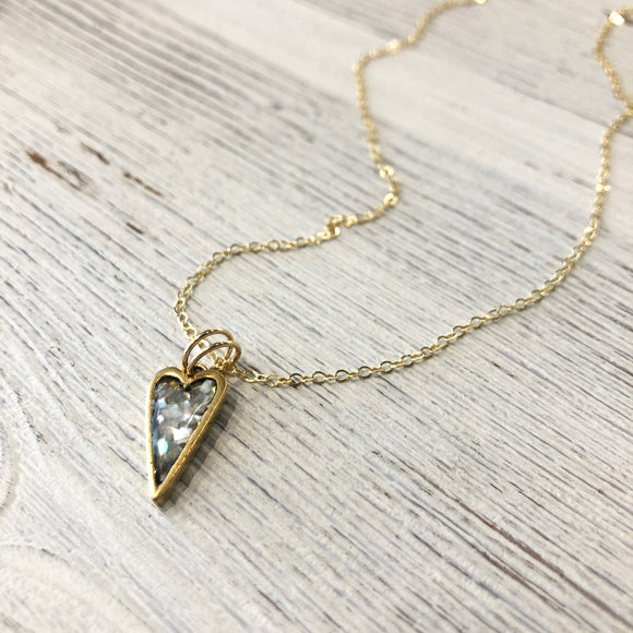 Heart necklace - handmade with natural mother of pearl
