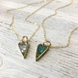 Heart necklace- Handmade with gemstones