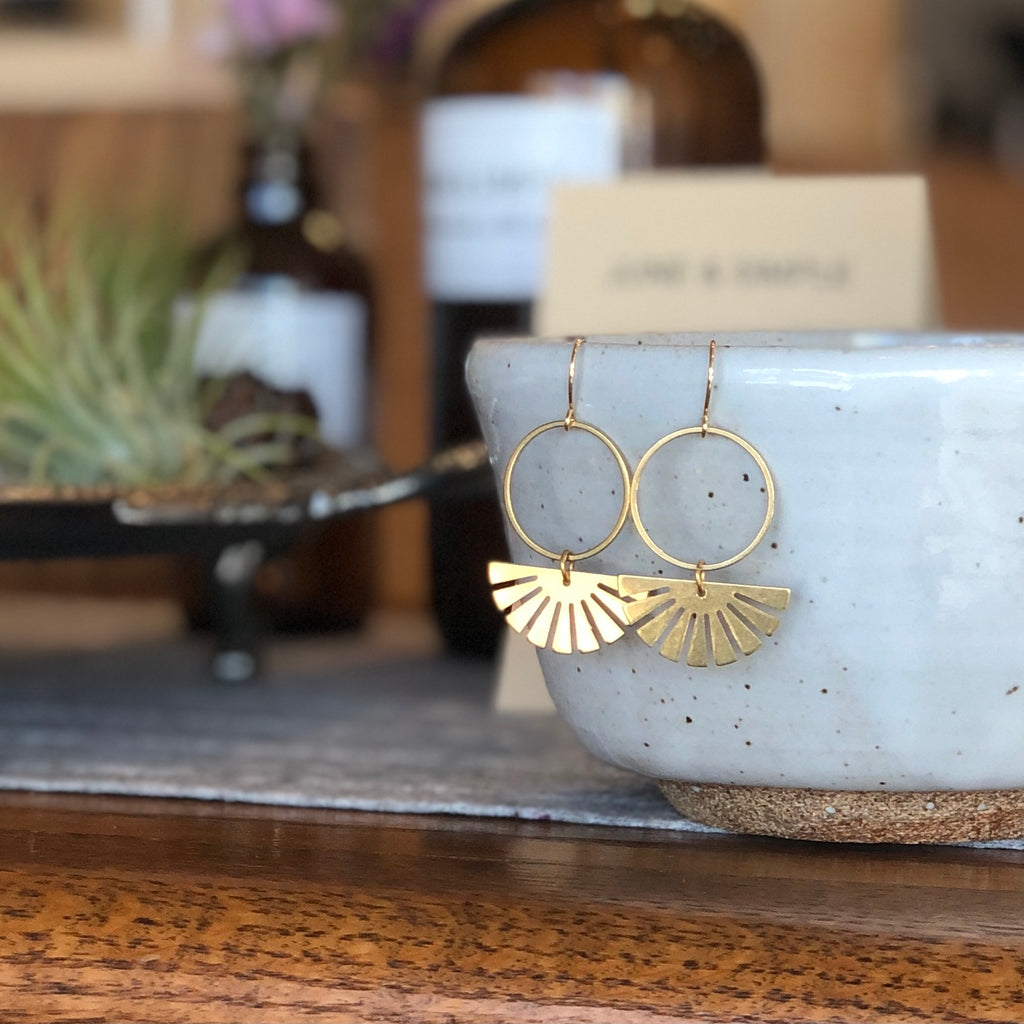 June & Simple Sun Kissed Earrings — alternate angle detail