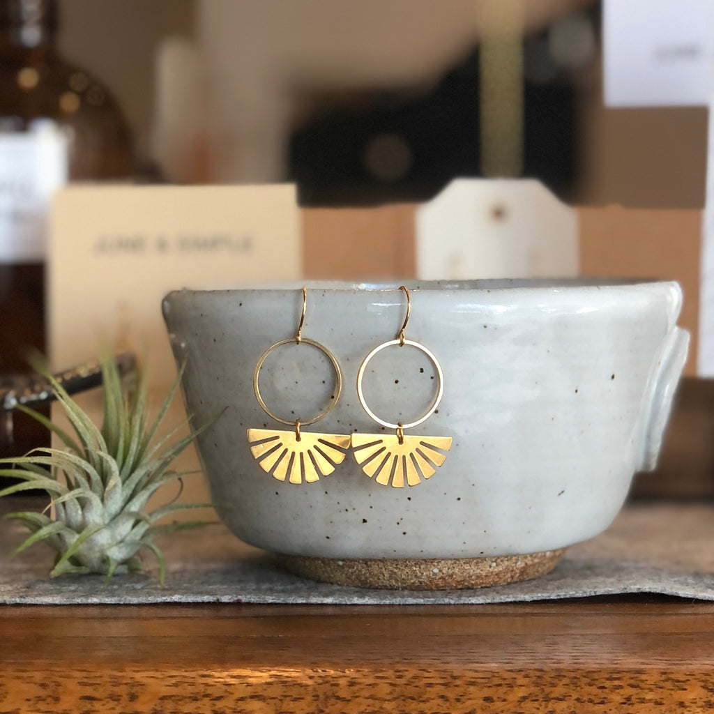 June & Simple Sun Kissed Earrings — front view pair
