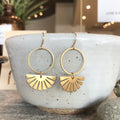 June & Simple Sun Kissed Earrings — warm-toned handmade gold dangle earrings