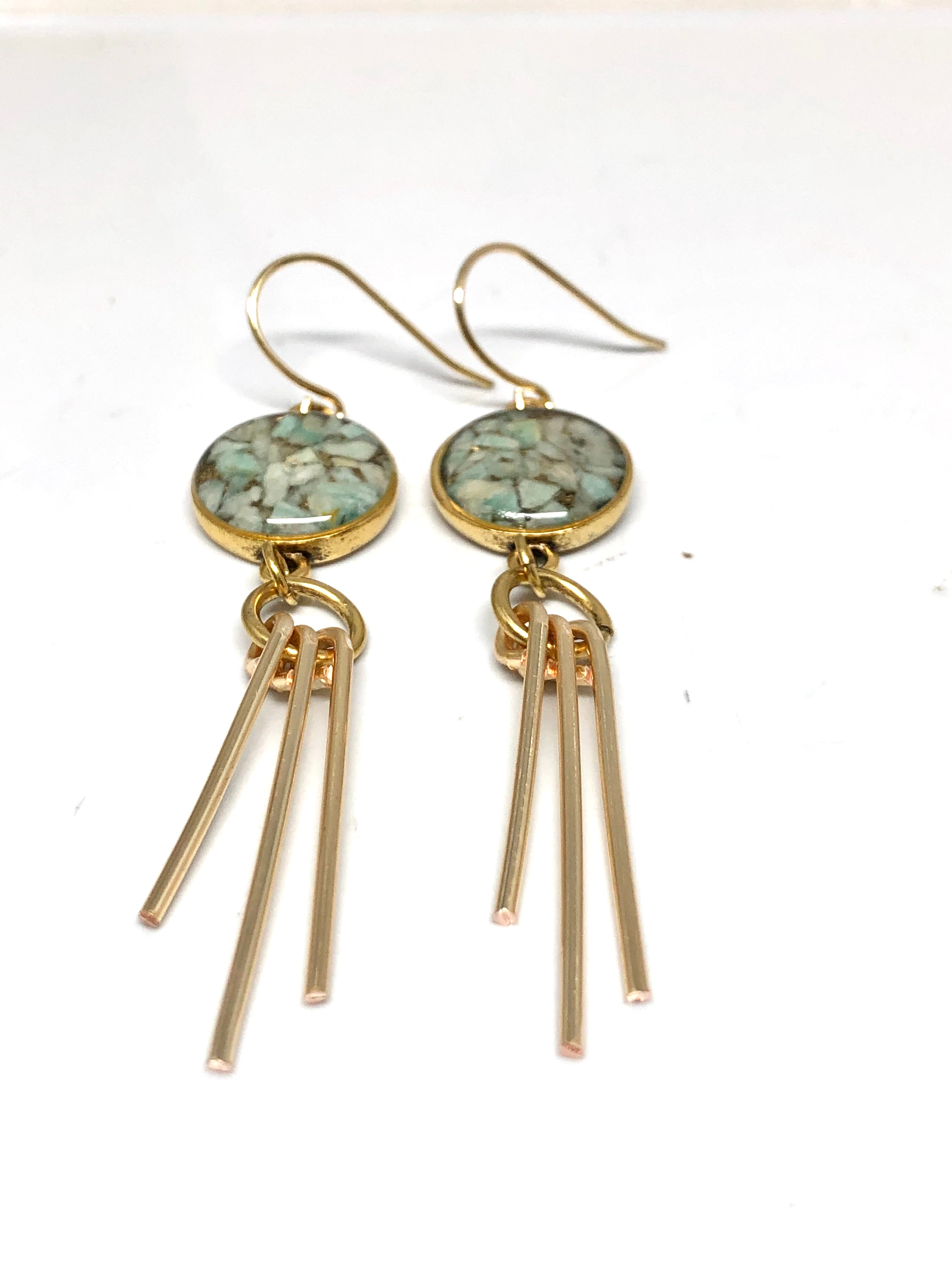 Ray Earrings - Amazonite
