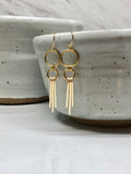 June & Simple Golden Ray Earrings - modern handmade gold wire dangle earrings