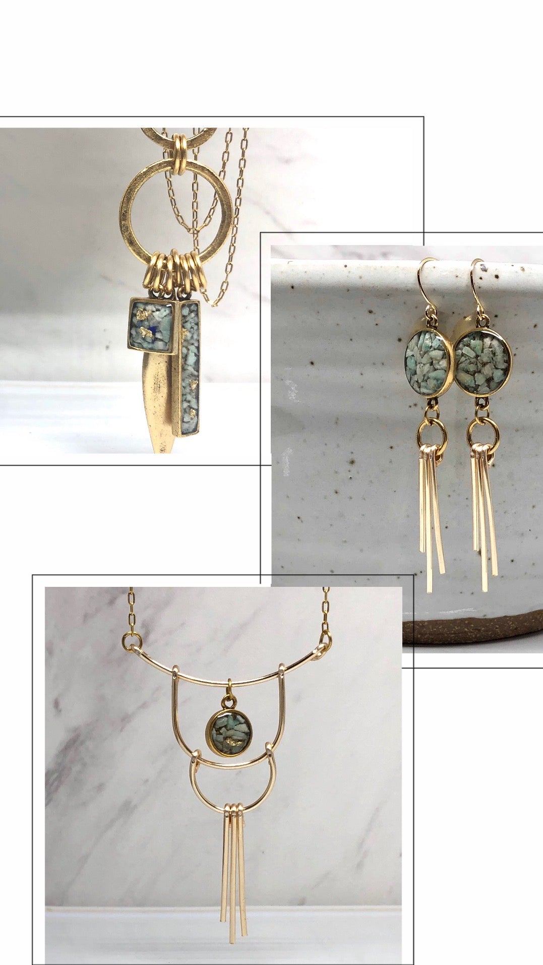 Ray Earrings - Amazonite