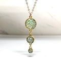 June & Simple Amazonite Drops Necklace - natural green stone pendant on gold filled chain