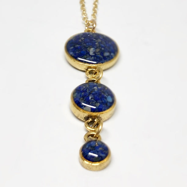 June & Simple Lapis Lazuli Drops Necklace - multiple angle view