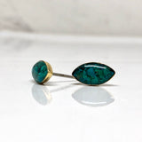 Crushed stones Post Earrings- Marquise Chrysocolla Studs