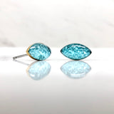 Marquise Crushed stones Post Earrings- Turquoise Studs