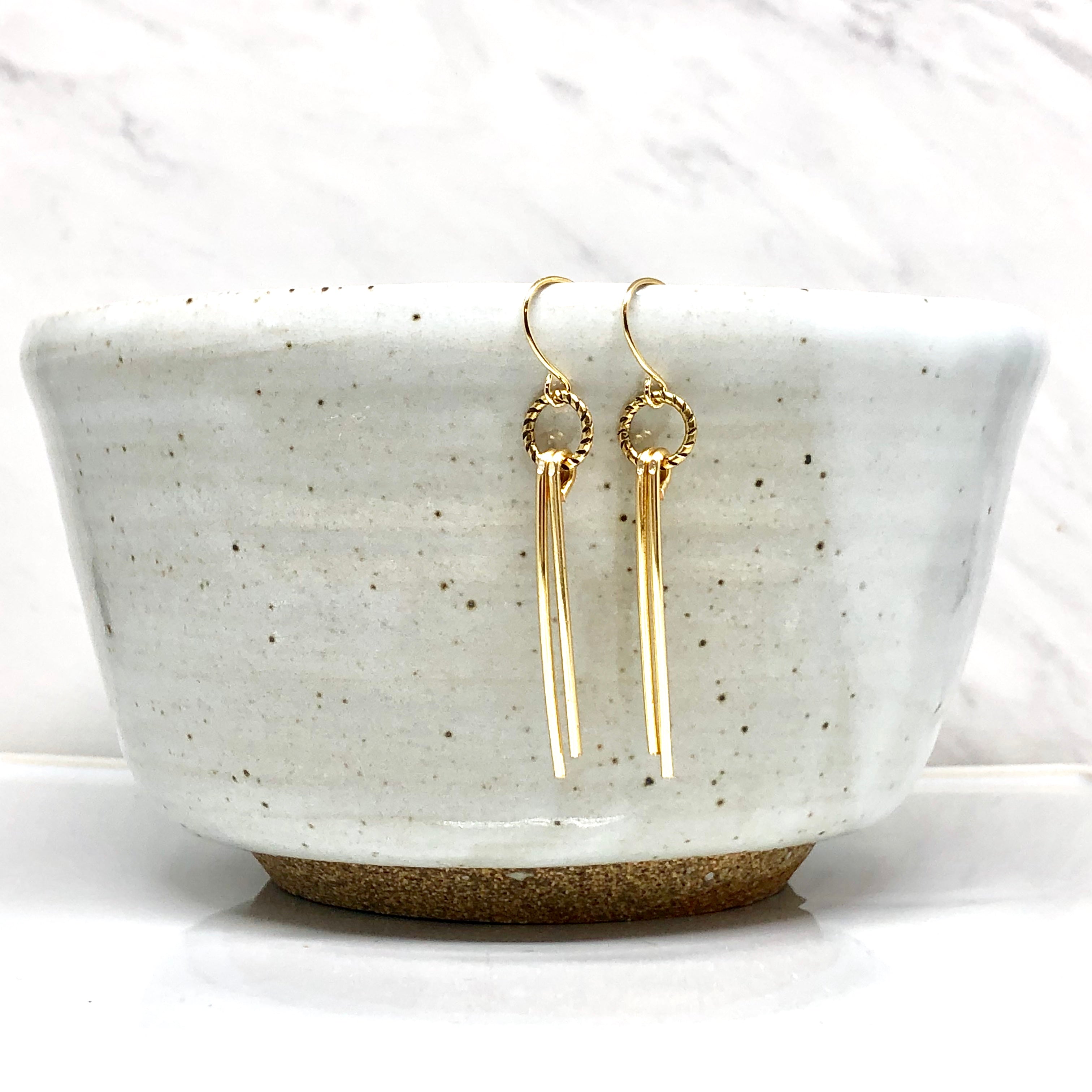 June & Simple Sara Earrings - side angle view