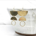 June & Simple Moons Earrings - handmade gold crescent moon dangle earrings