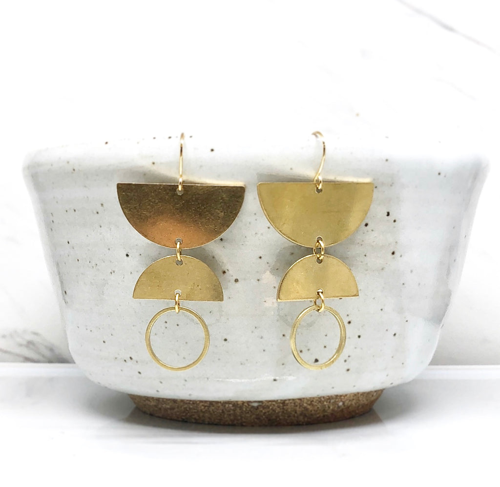 June & Simple Moons Earrings - side view