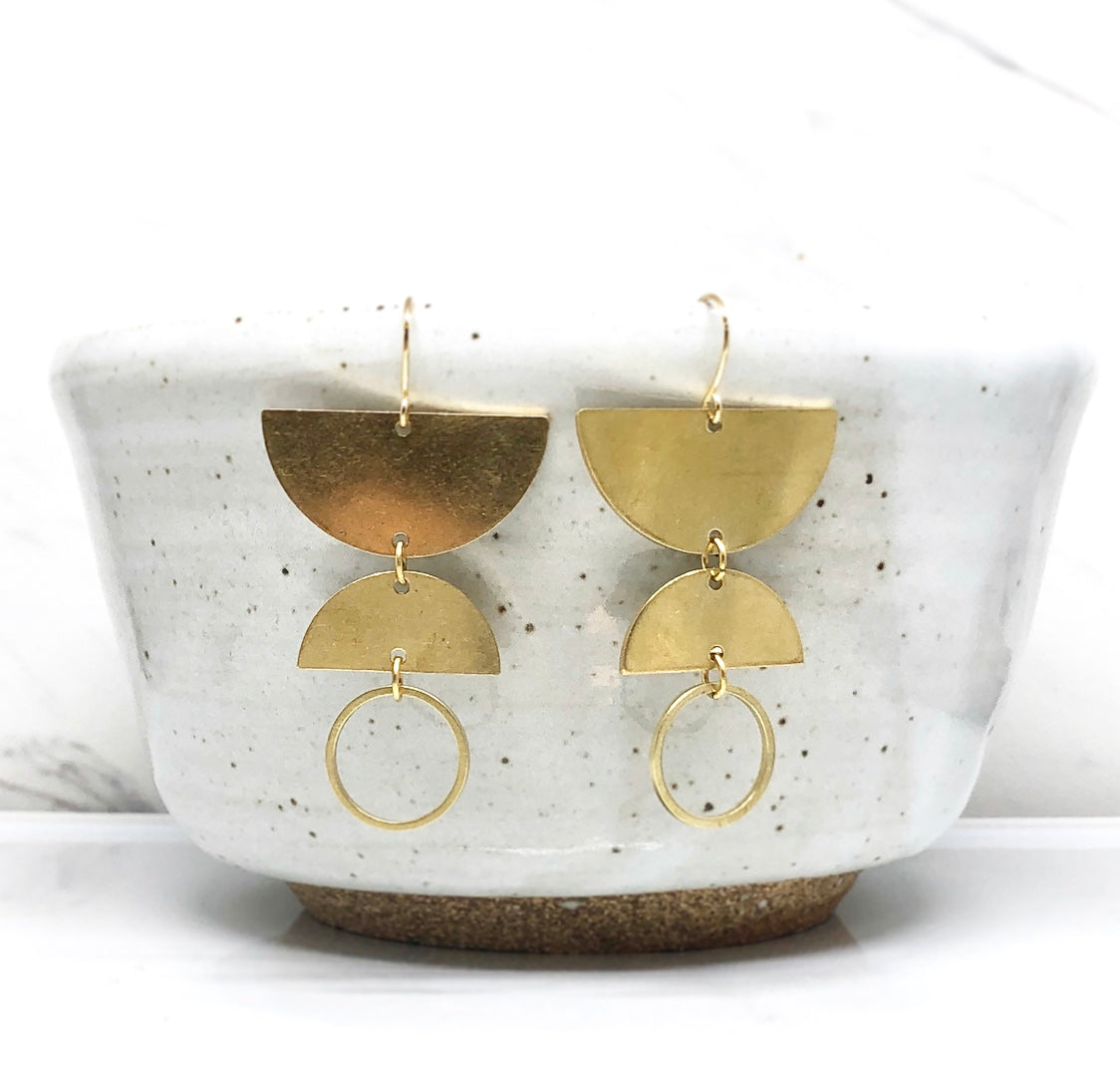 June & Simple Moons Earrings - side view