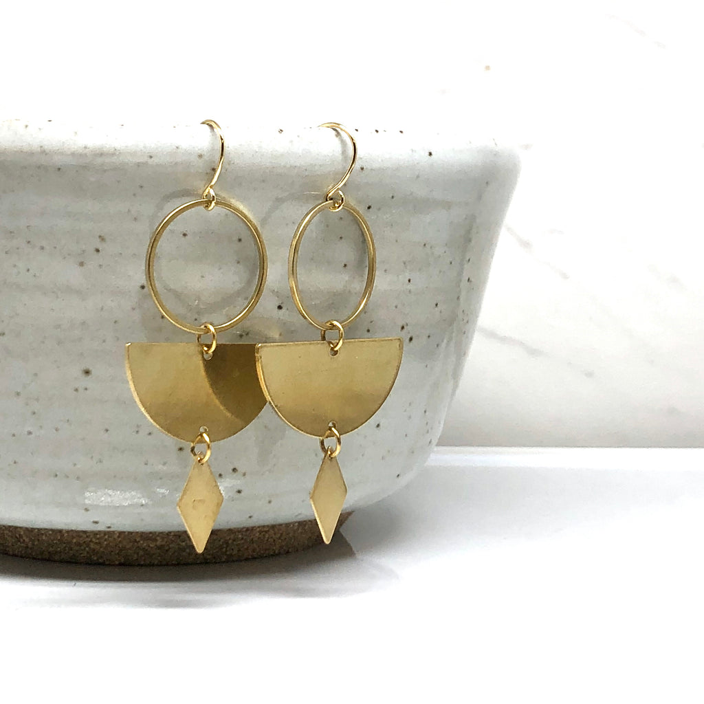 June & Simple Jess Earrings - styled on a model