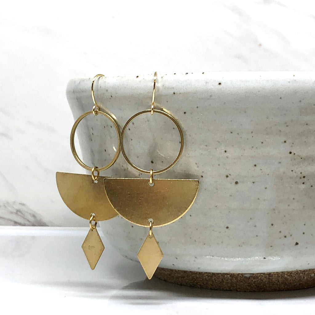 June & Simple Jess Earrings - front view