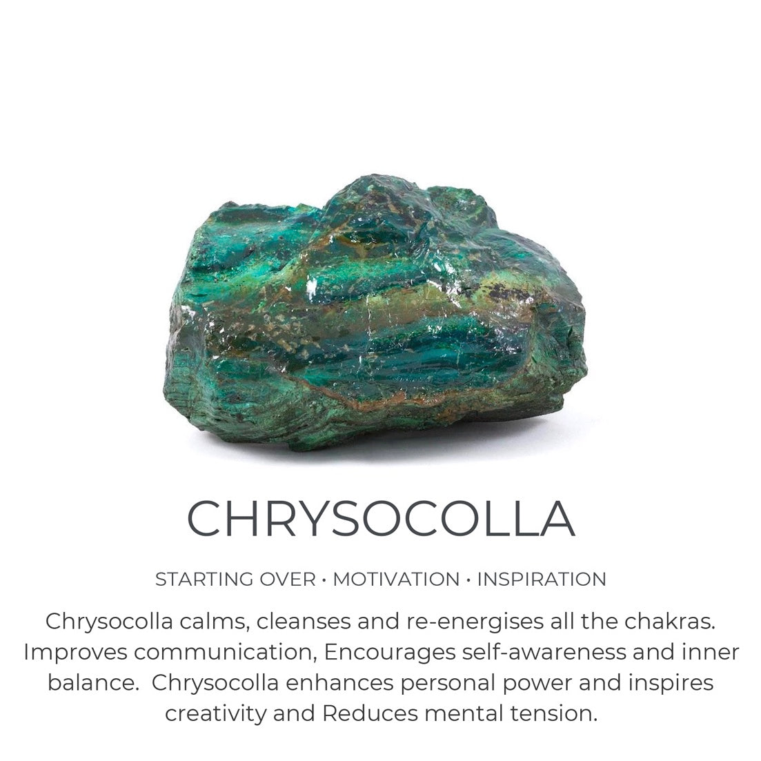 June & Simple Chrysocolla natural stone necklace on branded display card